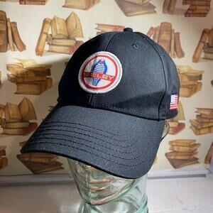 SHELBY VIP Black Baseball Cap with Logo and Flag Patches Adjustable Strap Back